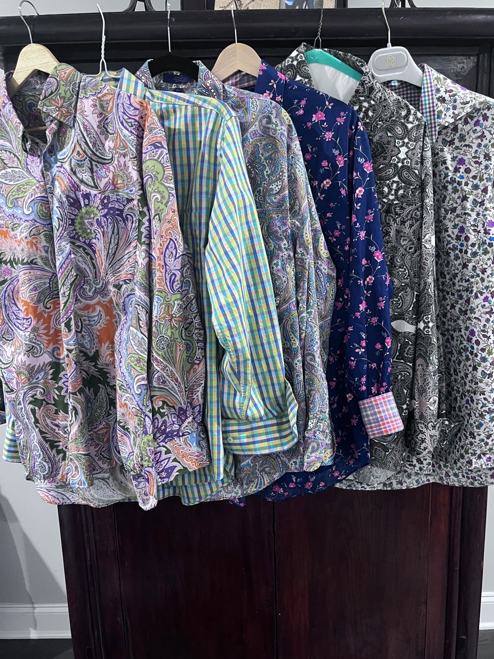 Lot of 6 Alan Flusser Button Down Shirts-Size M